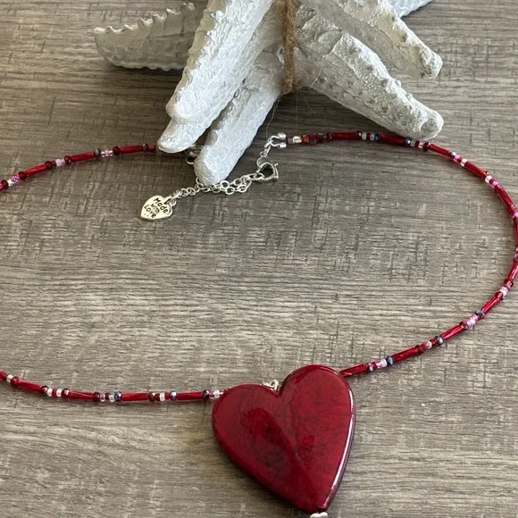 Red Heart Pendant Necklace - Picture 1 of 2